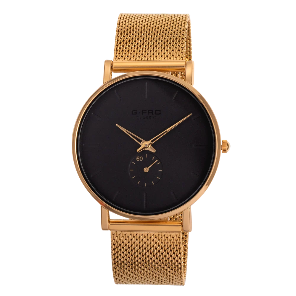 reloj classic doble hora dorado metalico